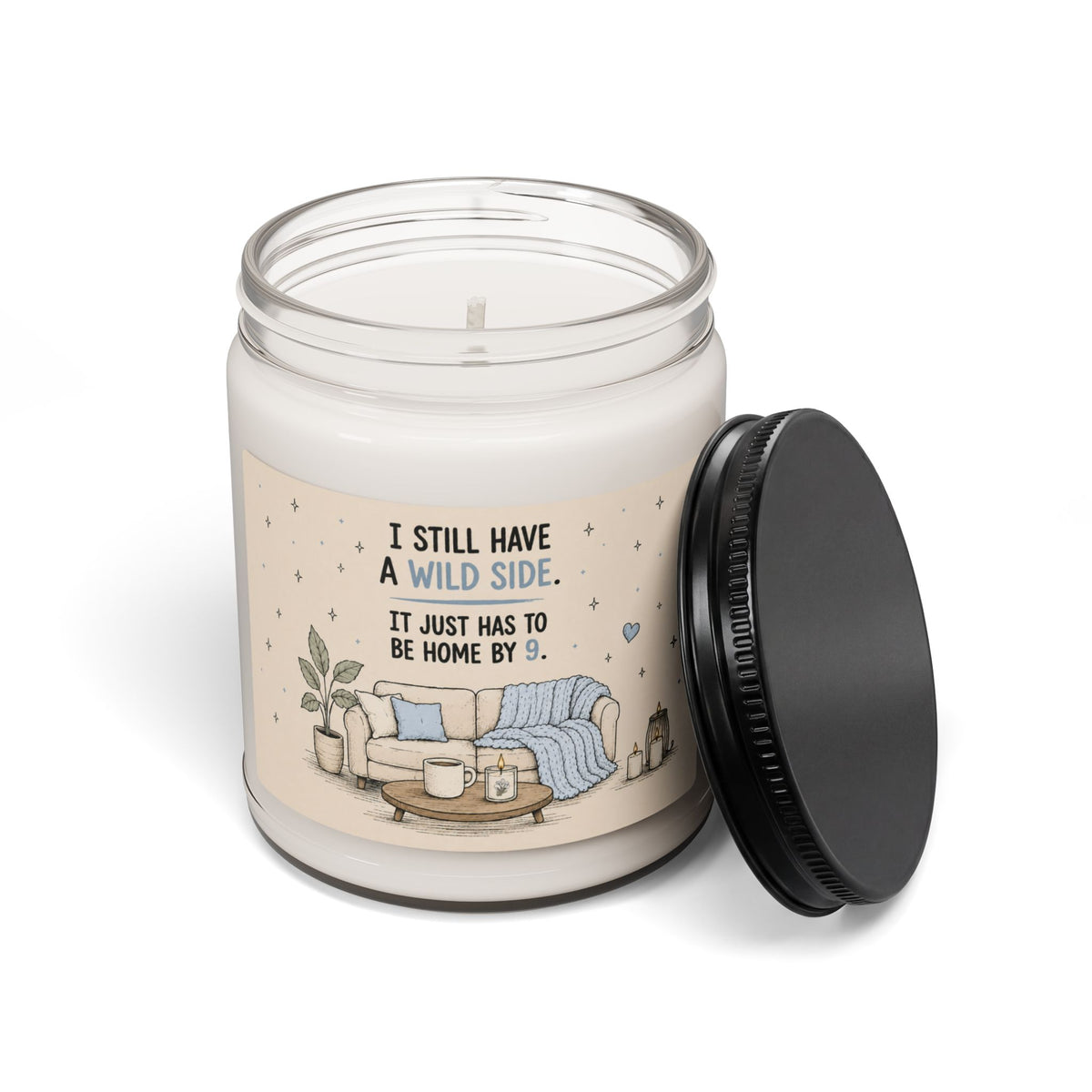 Funny Homebody Soy Candle | Wild Side Home by 9 (Scented or Unscented)