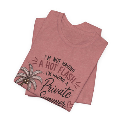 Funny Menopause Shirt | Private Summer Hot Flash Tee | Beach Chair Palm Tree Design