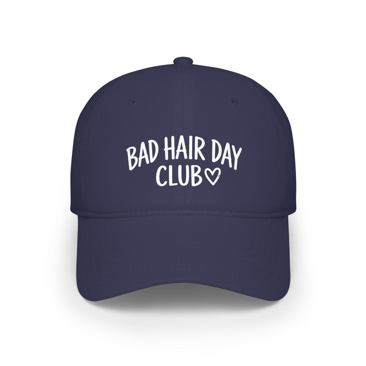 Bad Hair Day Club Hat | Funny Baseball Cap for Women | Navy Low Profile Cap | Funny Gift for Her