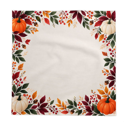 Autumn Pumpkin Border Tablecloth | Thanksgiving Table Decor | Fall Harvest Tablecloth