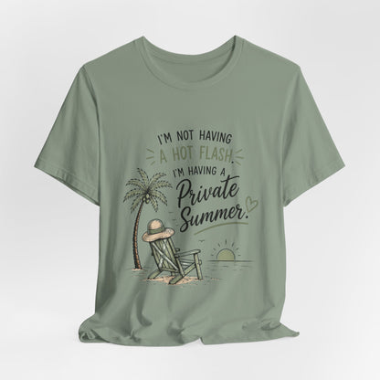 Funny Menopause Shirt | Private Summer Hot Flash Tee | Beach Chair Palm Tree Design
