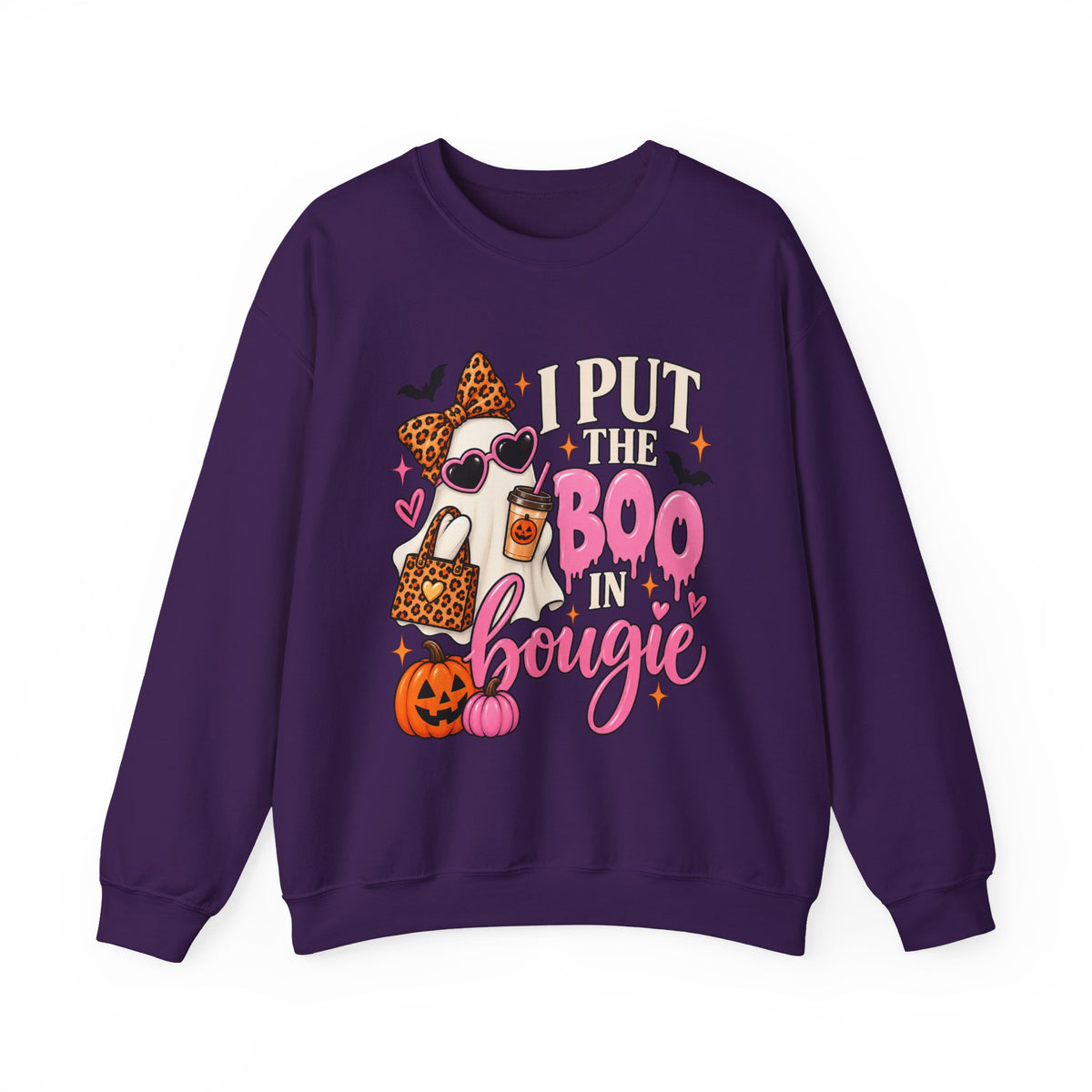Funny Halloween Sweatshirt for Women | I Put the Boo in Bougie | Cute Ghost Crewneck