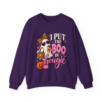 Funny Halloween Sweatshirt for Women | I Put the Boo in Bougie | Cute Ghost Crewneck