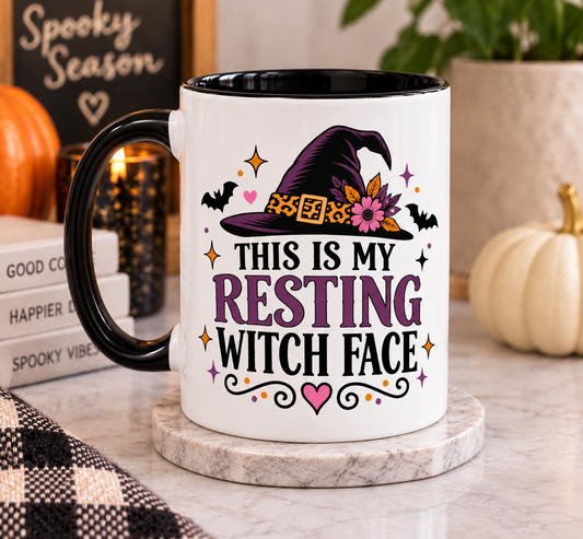 Funny Halloween Mug for Women | Resting Witch Face Mug | Witch Coffee Mug