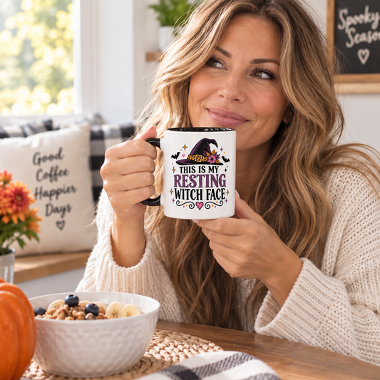 Funny Halloween Mug for Women | Resting Witch Face Mug | Witch Coffee Mug