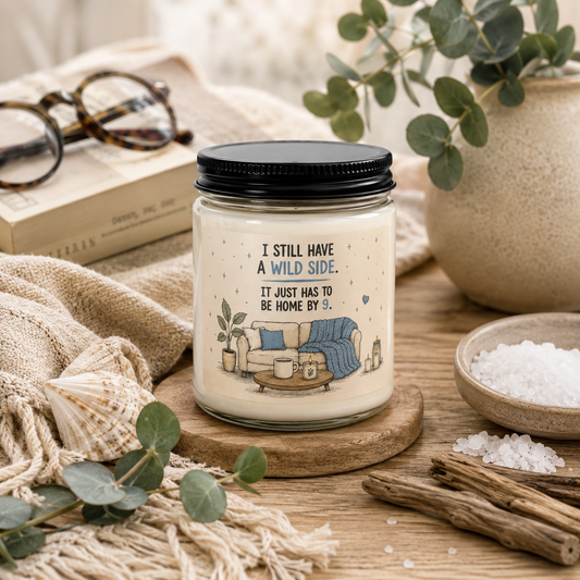 Funny Homebody Soy Candle | Wild Side Home by 9 (Scented or Unscented)