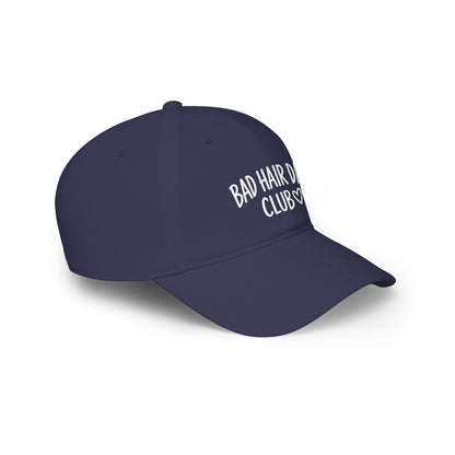 Bad Hair Day Club Hat | Funny Baseball Cap for Women | Navy Low Profile Cap | Funny Gift for Her