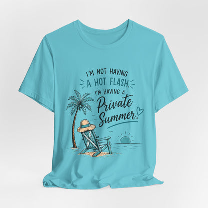 Funny Menopause Shirt | Private Summer Hot Flash Tee | Beach Chair Palm Tree Design