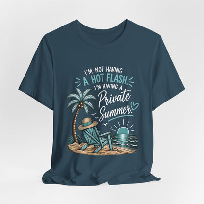 Funny Menopause Shirt | Private Summer Hot Flash Tee | Beach Chair Palm Tree Design