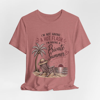 Funny Menopause Shirt | Private Summer Hot Flash Tee | Beach Chair Palm Tree Design