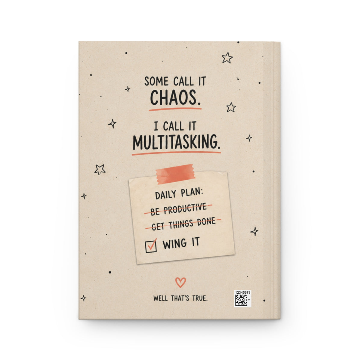 Funny Multitasking Hardcover Journal | Lined Notebook | Procrastination Gift