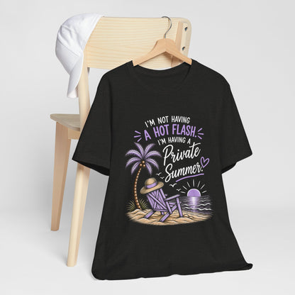 Funny Menopause Shirt | Private Summer Hot Flash Tee | Beach Chair Palm Tree Design