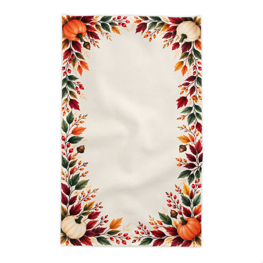 Autumn Pumpkin Border Tablecloth | Thanksgiving Table Decor | Fall Harvest Tablecloth