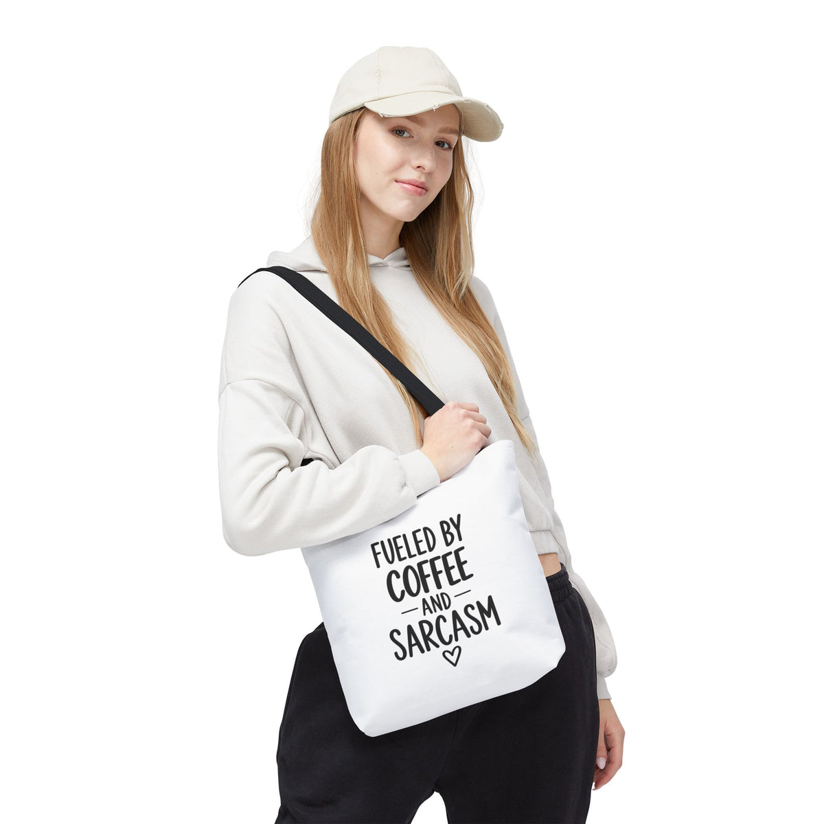Fueled by Coffee or Tea and Sarcasm Tote Bag | Funny Coffee Lover Gift | Sarcastic Tote for Women